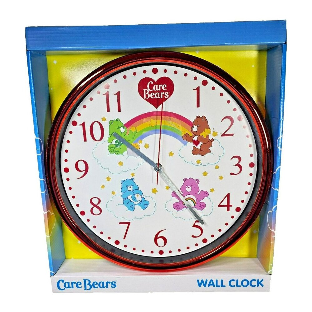 Care Bears 13" Analog Wall Clock RED Battery Operated NEW 2024 Cloudco